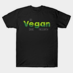 Go Vegan Save The Earth Beautiful Minimalist Illustration T-Shirt